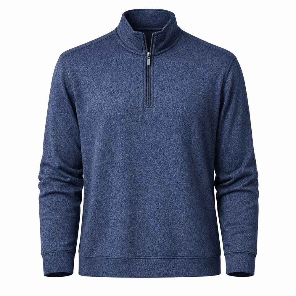 Haggar Henley 1/4 zip long sleeves Navy Blue Men's shirt XL preppy classic core